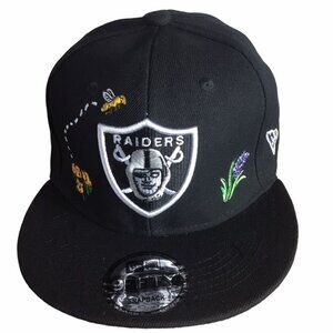 NFL Las Vegas Raiders New Era Fifty Black Floral Bee Embroidered NEW